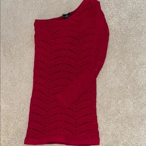 One shoulder red mini dress